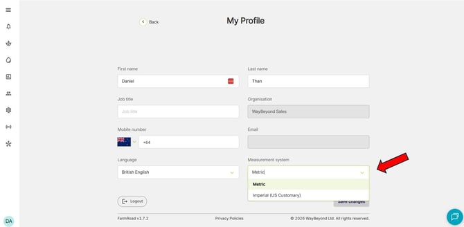 How do I change measurement units - Image 2